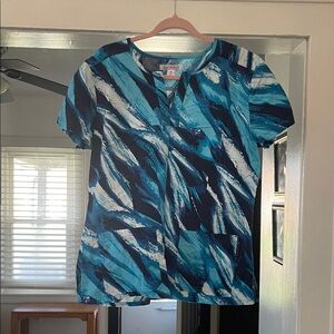 Vibrant Blue Abstract Women's Tee
